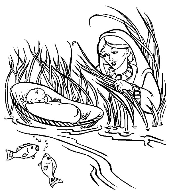 Babies, : Save Babies Moses Coloring Pages
