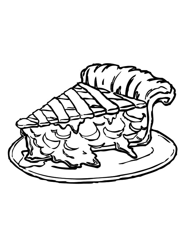 Apple Pie, : Slice of Tasty Apple Pie Coloring Pages
