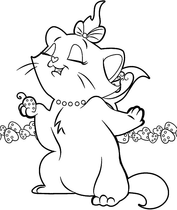 Aristocats, : The Aristocats Marie Love Strawberry Coloring Pages