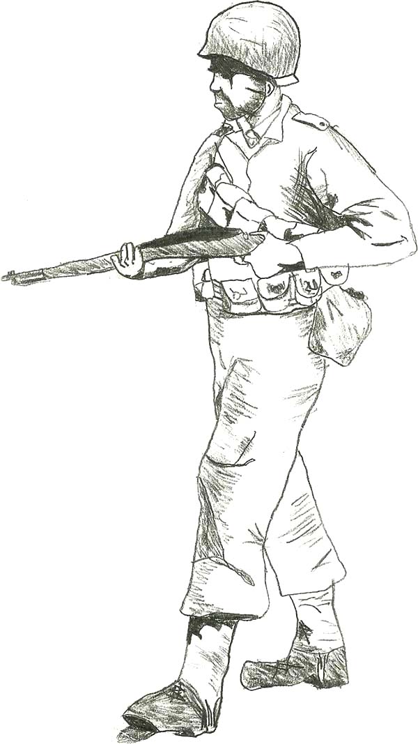 Army, : US Army Walking Coloring Pages